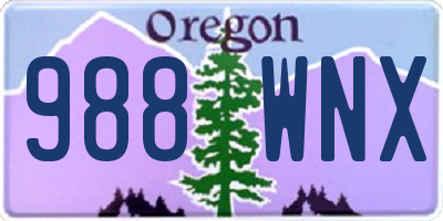 OR license plate 988WNX