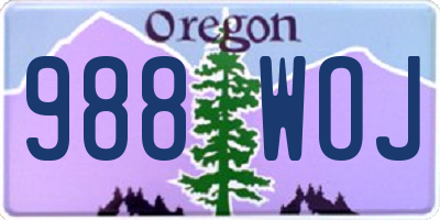 OR license plate 988WOJ
