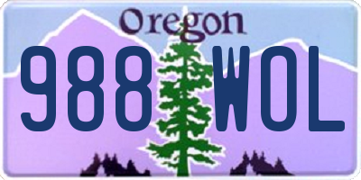 OR license plate 988WOL