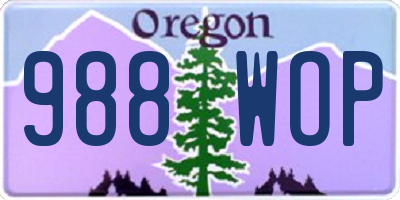 OR license plate 988WOP