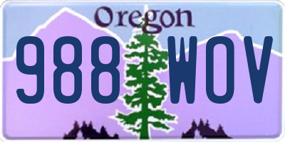 OR license plate 988WOV