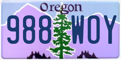 OR license plate 988WOY