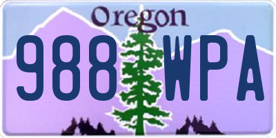 OR license plate 988WPA