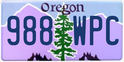 OR license plate 988WPC