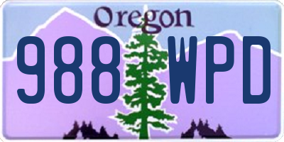 OR license plate 988WPD
