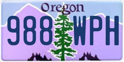 OR license plate 988WPH