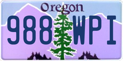 OR license plate 988WPI