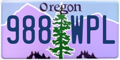 OR license plate 988WPL