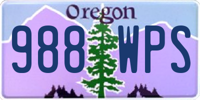 OR license plate 988WPS