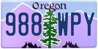 OR license plate 988WPY