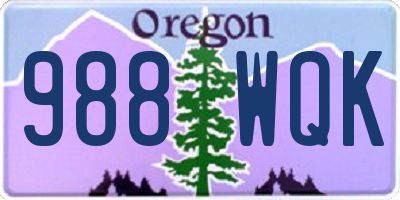 OR license plate 988WQK