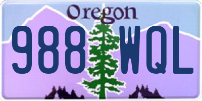 OR license plate 988WQL