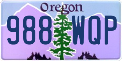 OR license plate 988WQP
