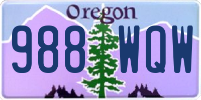 OR license plate 988WQW