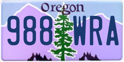OR license plate 988WRA