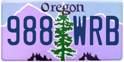 OR license plate 988WRB