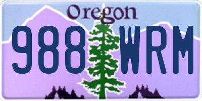 OR license plate 988WRM