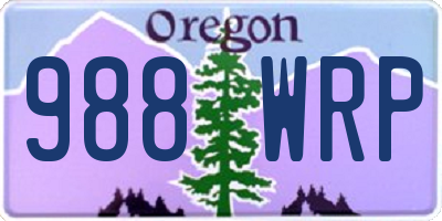OR license plate 988WRP