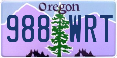 OR license plate 988WRT
