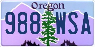OR license plate 988WSA