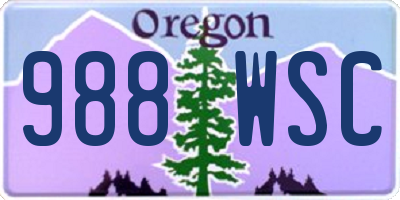 OR license plate 988WSC