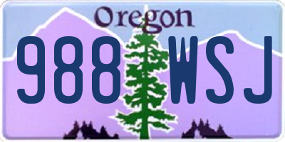 OR license plate 988WSJ