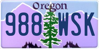 OR license plate 988WSK