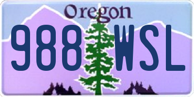 OR license plate 988WSL