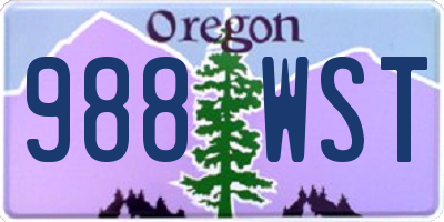 OR license plate 988WST