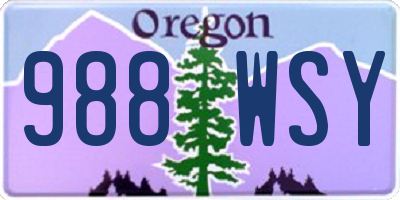 OR license plate 988WSY