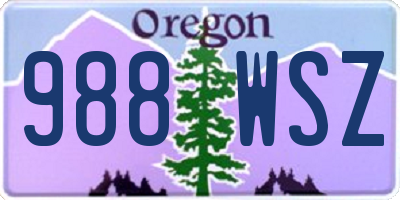 OR license plate 988WSZ