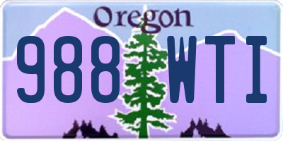 OR license plate 988WTI