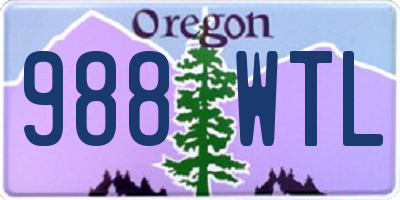 OR license plate 988WTL