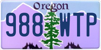 OR license plate 988WTP