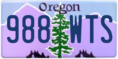 OR license plate 988WTS