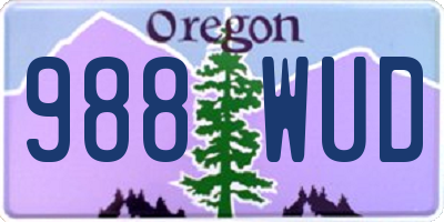 OR license plate 988WUD