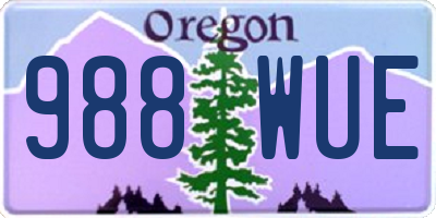 OR license plate 988WUE