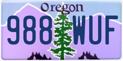 OR license plate 988WUF