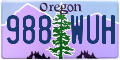 OR license plate 988WUH