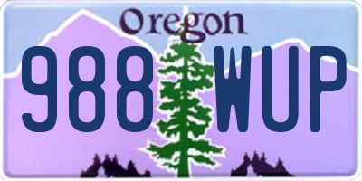 OR license plate 988WUP