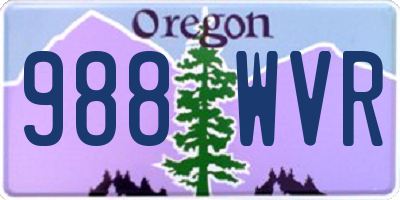 OR license plate 988WVR