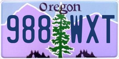 OR license plate 988WXT