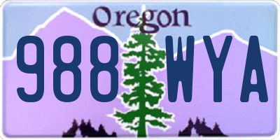 OR license plate 988WYA