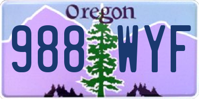 OR license plate 988WYF