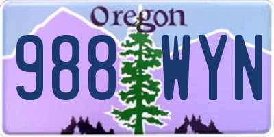 OR license plate 988WYN