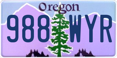 OR license plate 988WYR