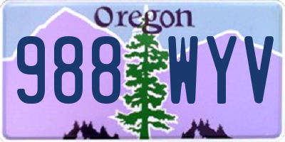 OR license plate 988WYV