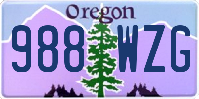 OR license plate 988WZG
