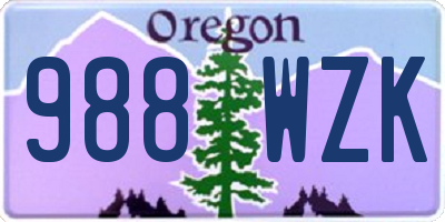 OR license plate 988WZK