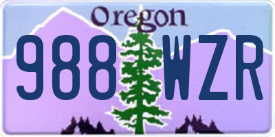 OR license plate 988WZR